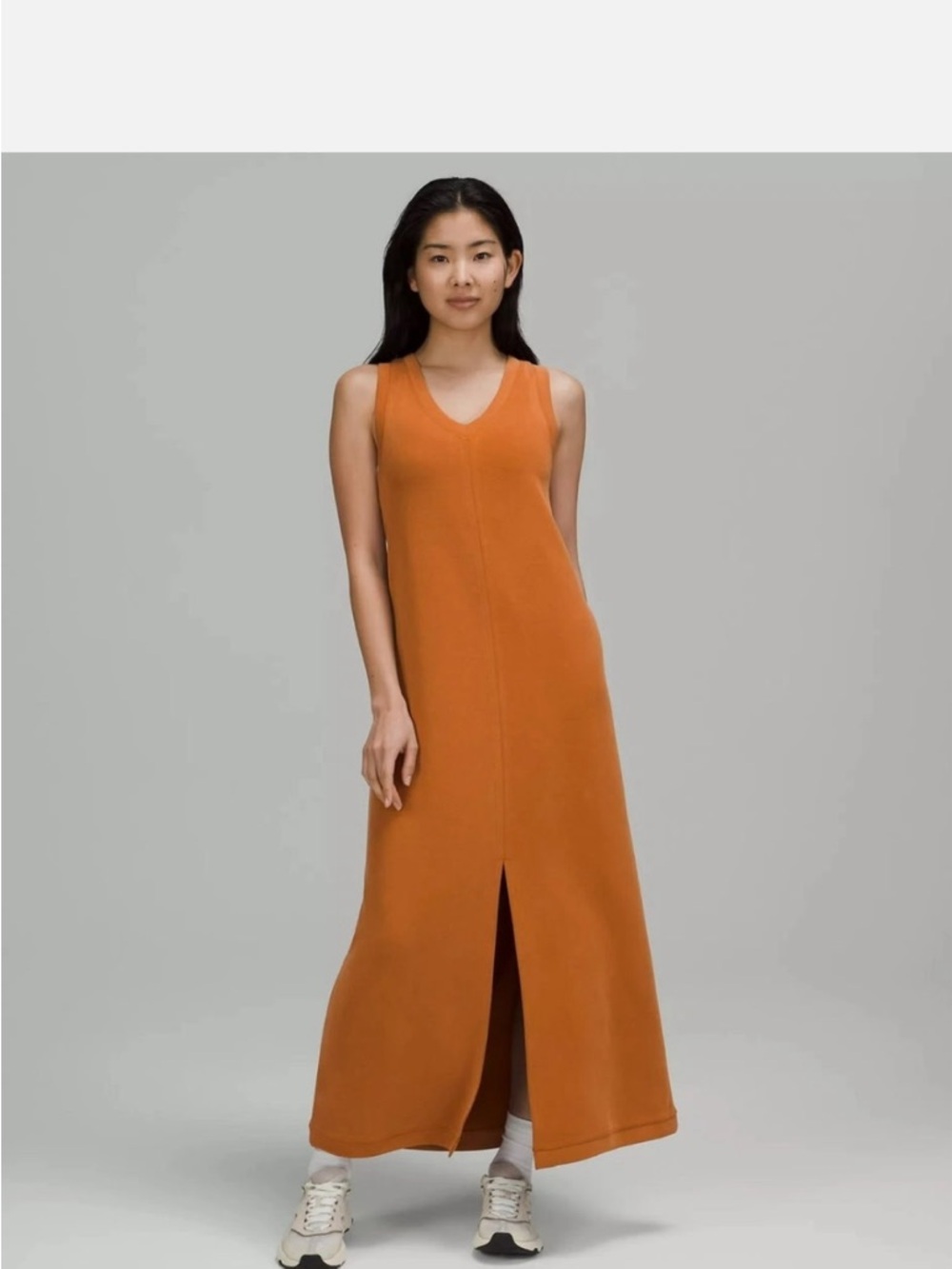 lululemon athletica Sleeveless V-Neck Maxi Dress in Orange